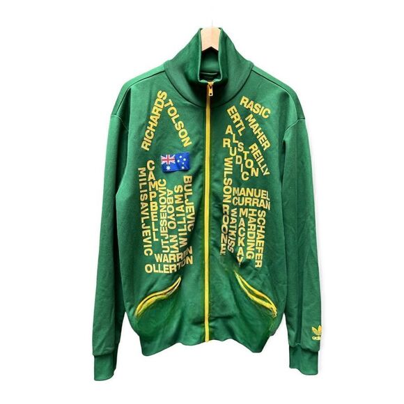 ADIDAS RARE TRACK JACKET AUSTRALIA SOCCER GREEN YELLOW SIZE L - Picture 1 of 11